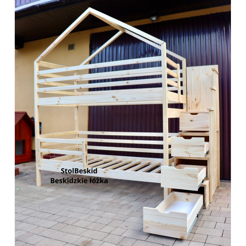 Łóżko Domek ze schodami Łóżko Domek ze schodami